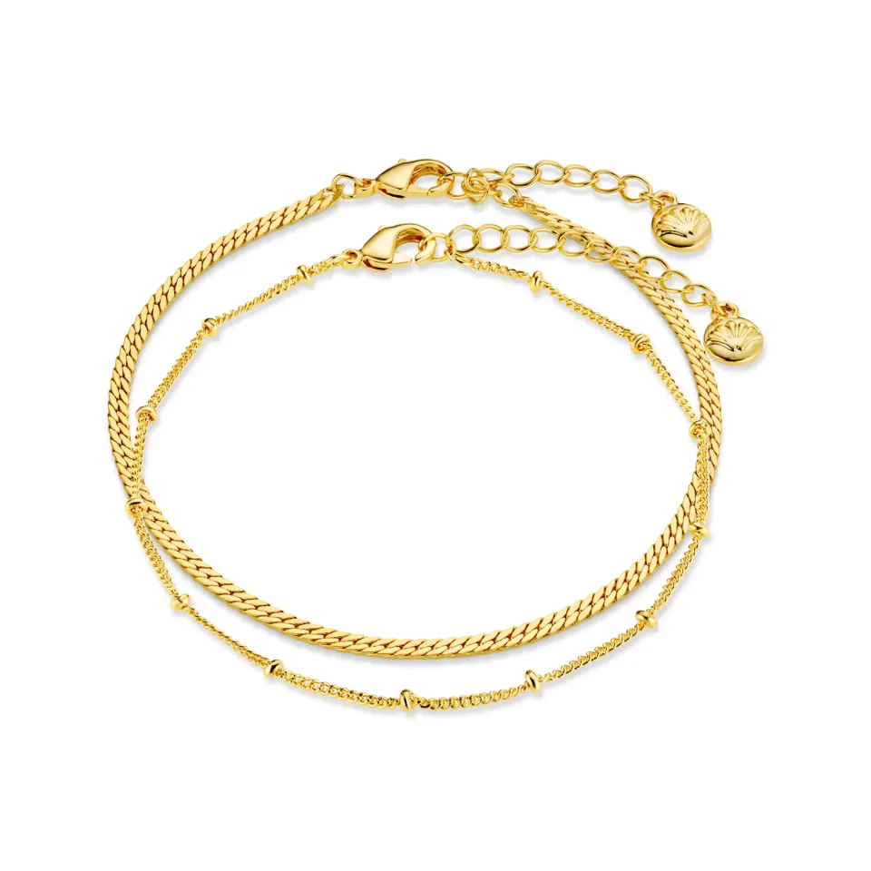 Orelia Satellite Flat Curb armbånd guld duo