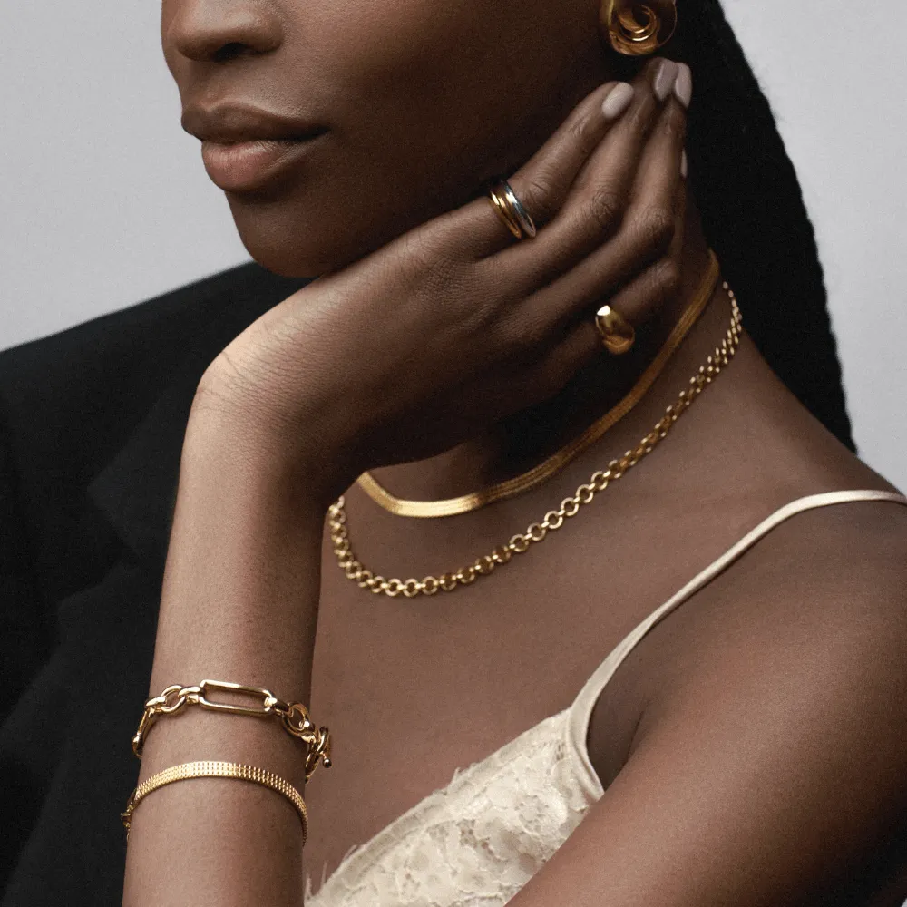 Orelia Flat Box Chain armbånd guld
