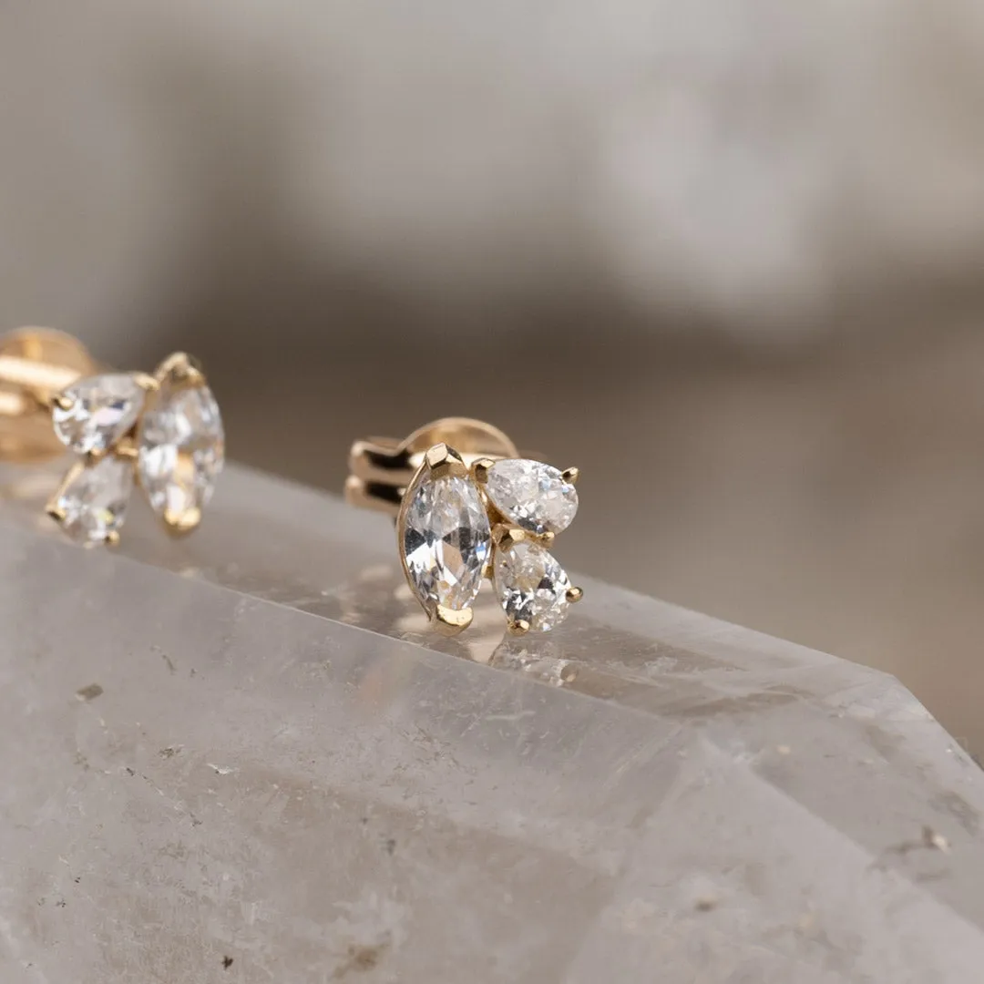 Sisi Copenhagen Carrie Crystal guld ørestikker par zirkonia
