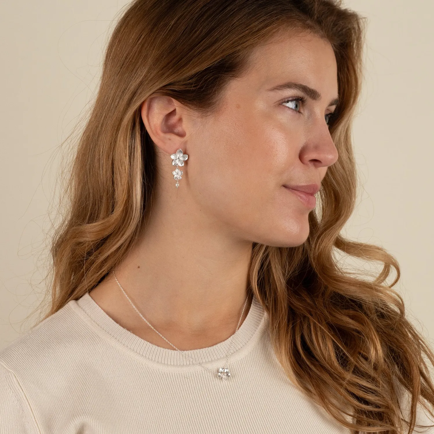 Sisi Copenhagen Anemone Pearl sølv øreringe par ferskvandsperler