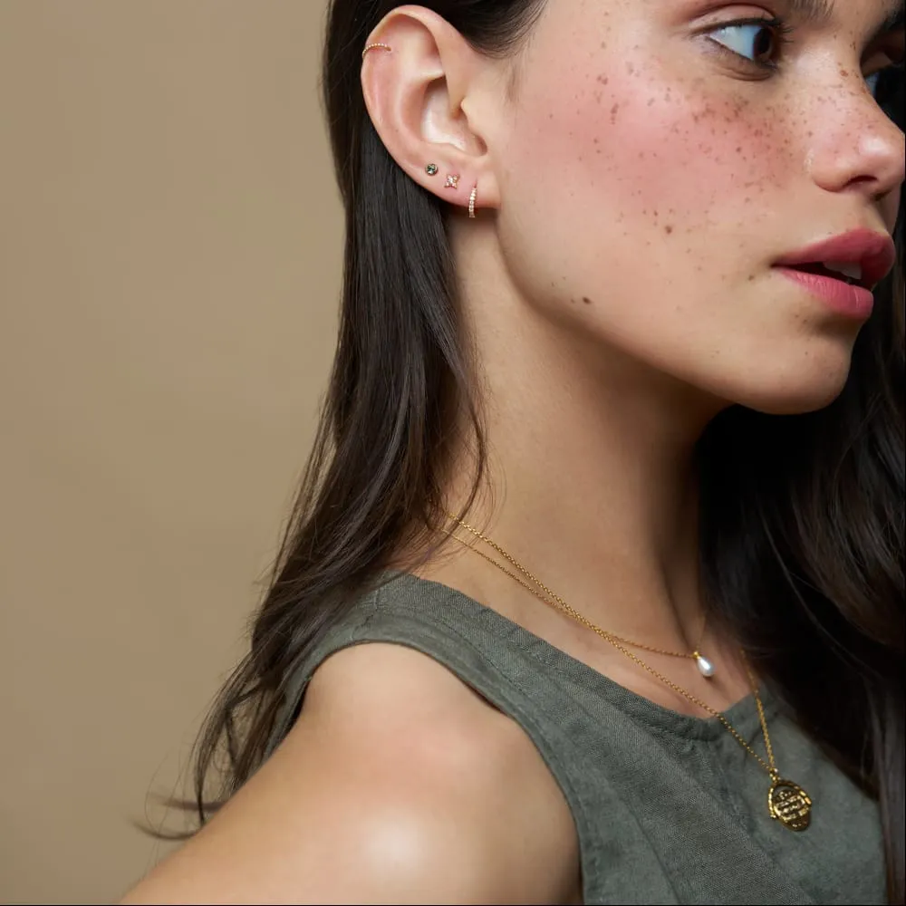 Orelia Fine Teardrop Pearl halskæde guld perle