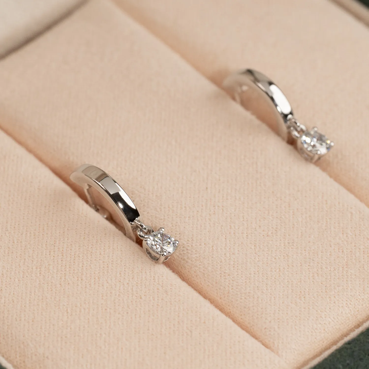 Sisi Copenhagen Solitaire creoler guld 14 kt 0,4 ct diamant