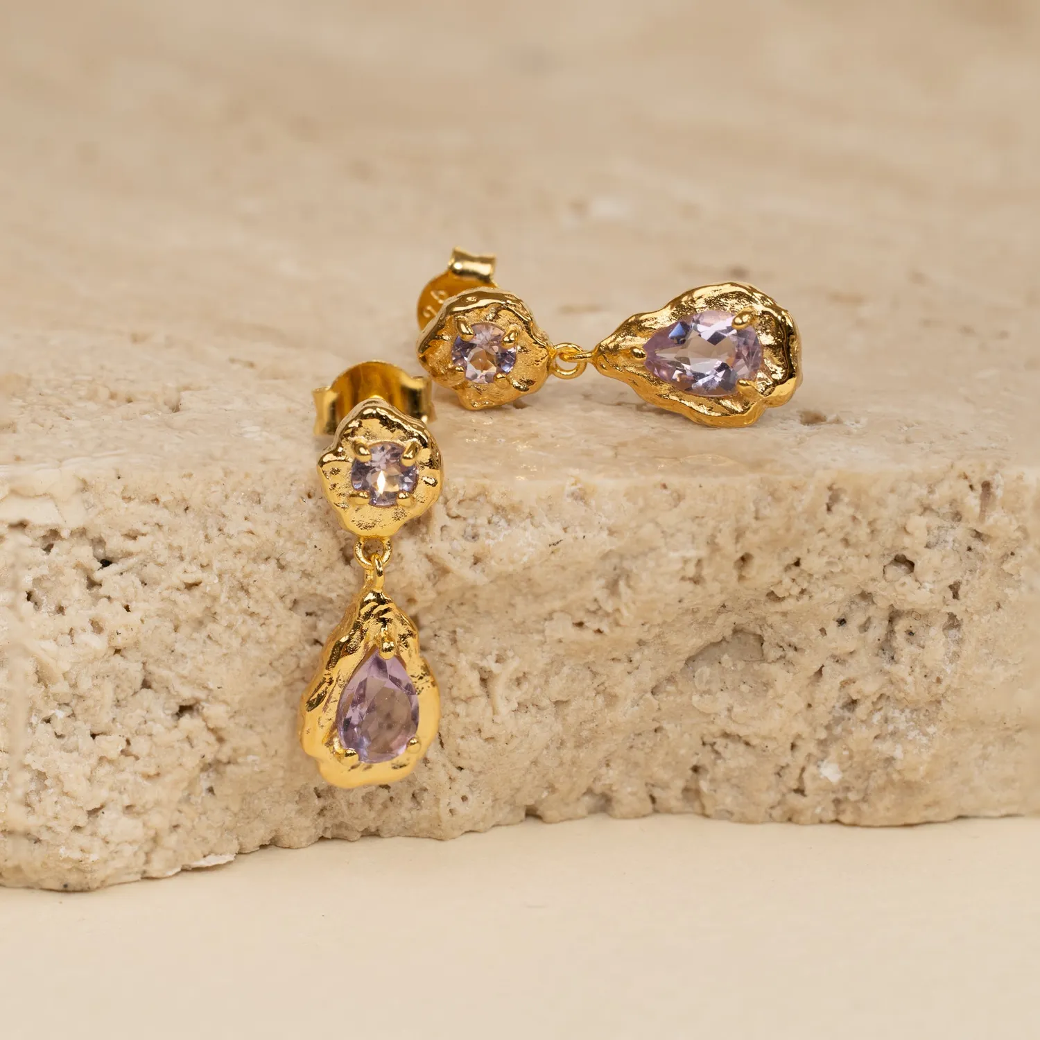 Sisi Copenhagen Emilia Purple Amethyst øreringe lilla ametyst