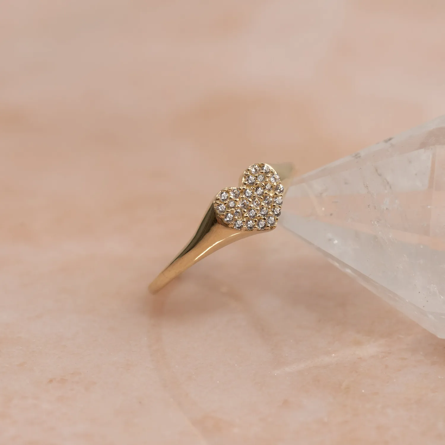 Sisi Copenhagen Alva Crystal Heart ring 9 kt guld zirkonia