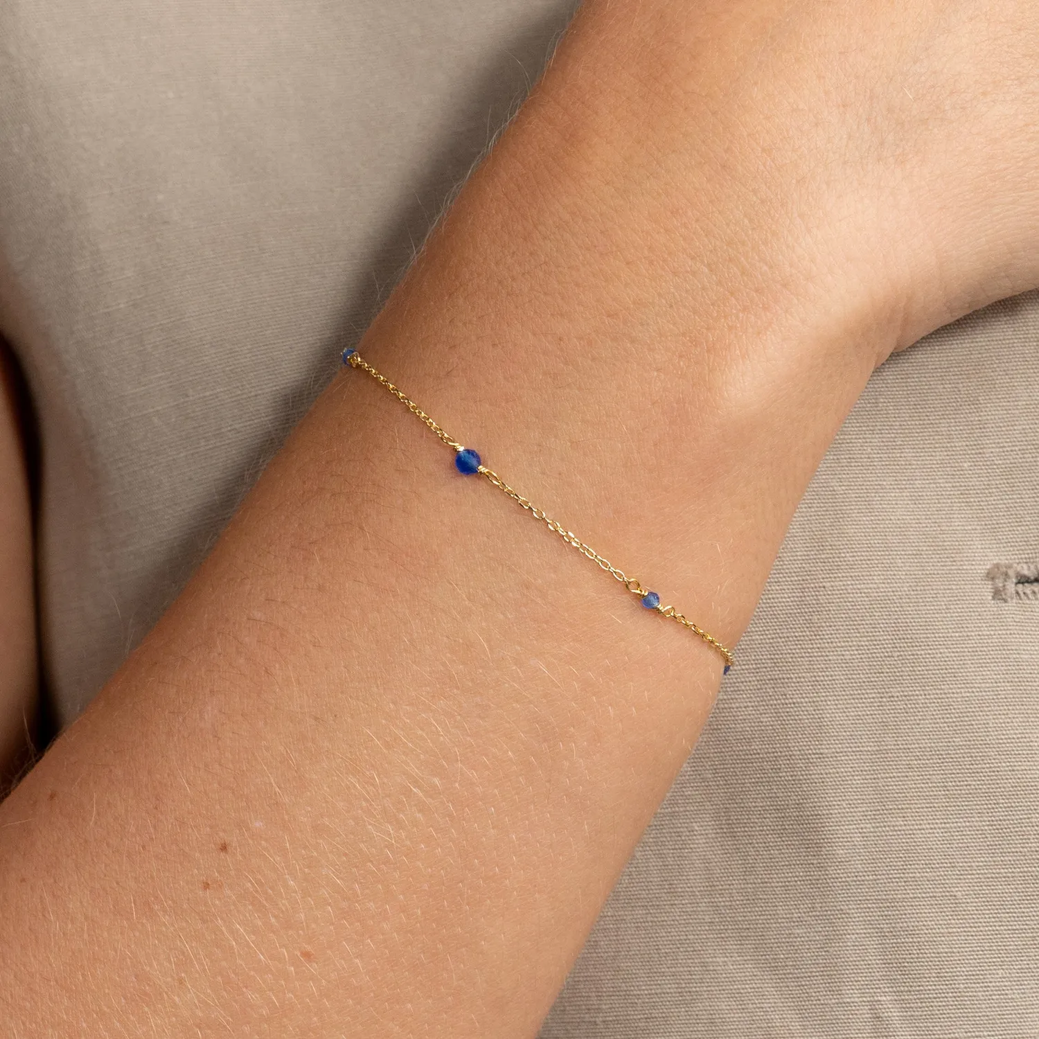 Sisi Copenhagen Isabella Blue Jade armbånd forgyldt blå jade
