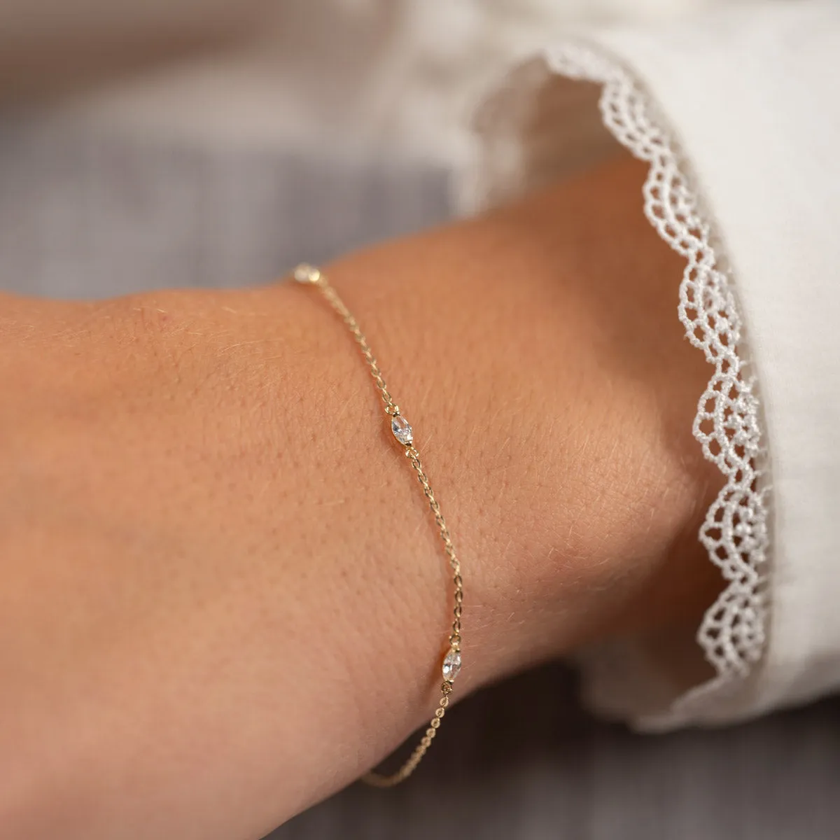 Sisi Copenhagen Madeline Crystal armbånd guld 9 kt zirkonia