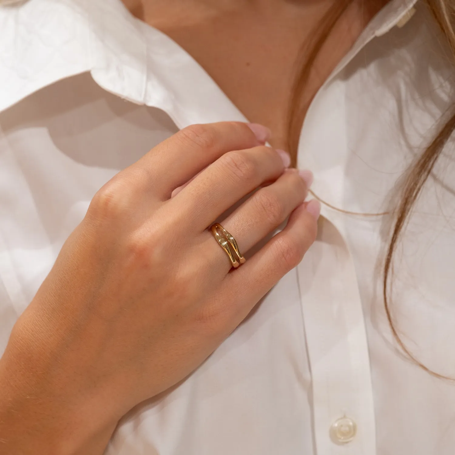 Sisi Copenhagen Agnes ring 9 kt guld 6 mm solid