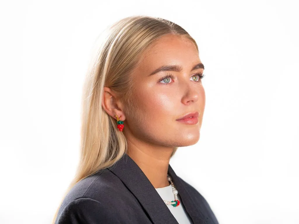 Lulo Jewelry Strawberry Hoops øreringe forgyldt jordbær