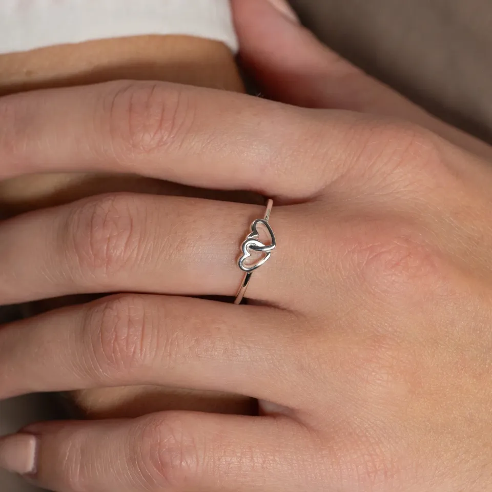 Sisi Copenhagen Adora ring sølv dobbelt hjerte