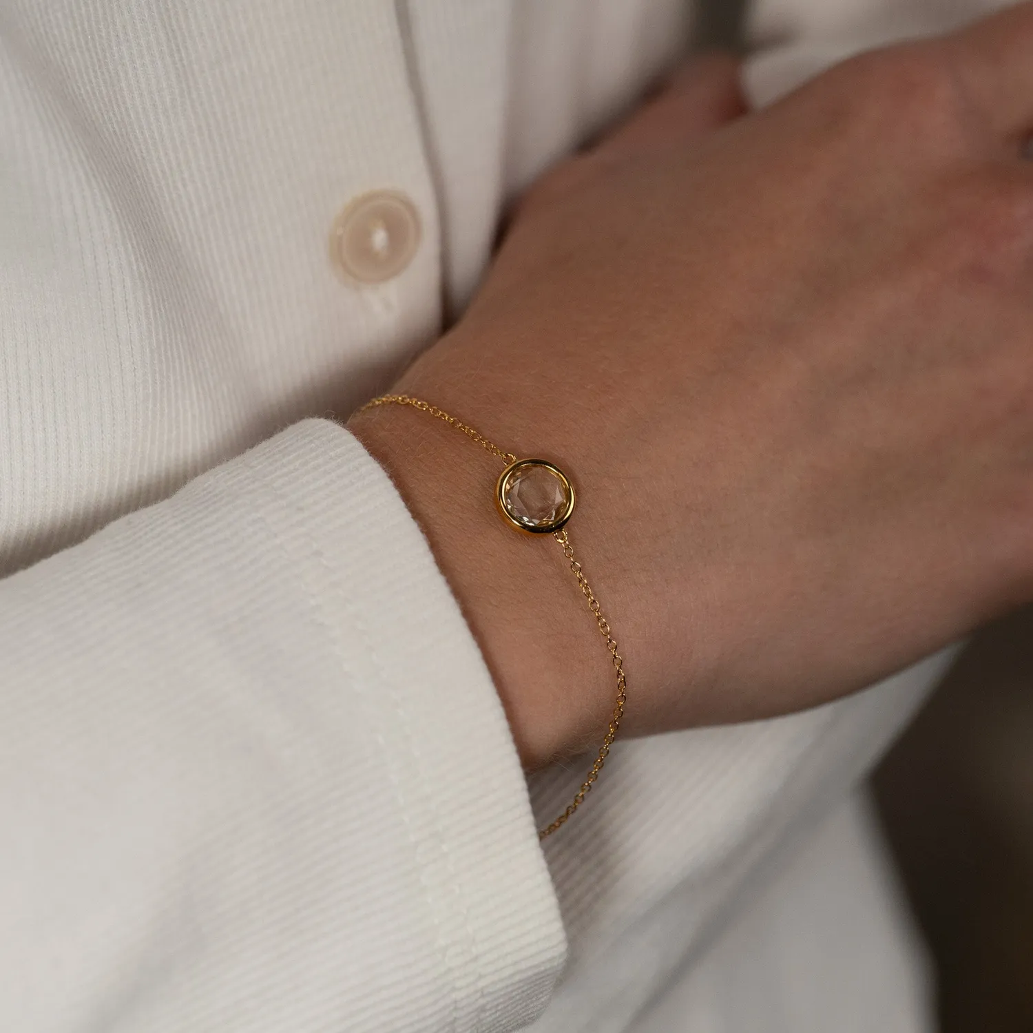 Sisi Copenhagen Ava White Topaz armbånd forgyldt hvid topas