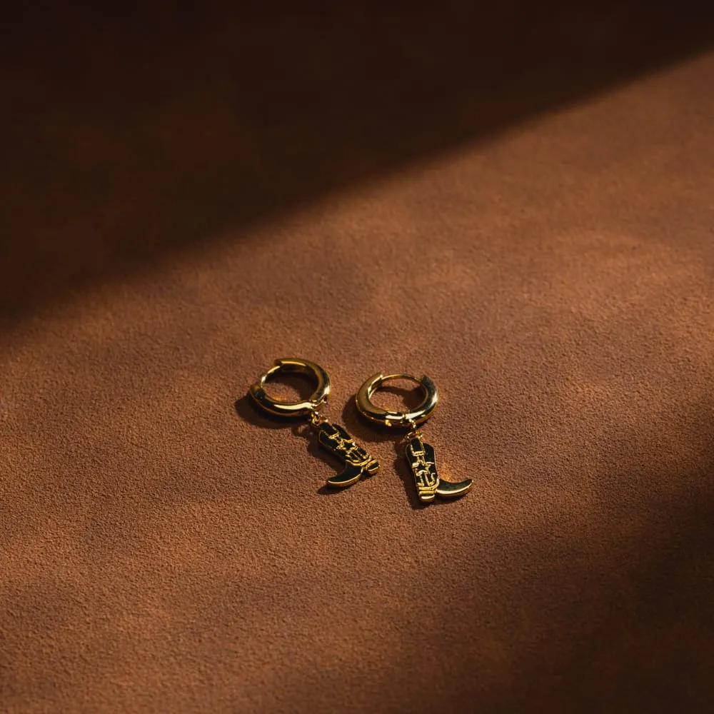 Orelia Cowboy Boot Micro Hoop øreringe guld