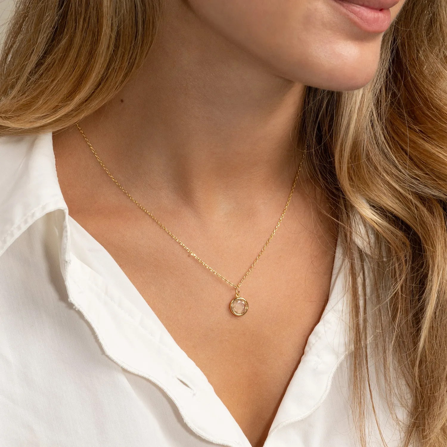 Sisi Copenhagen Ava White Topaz vedhæng forgyldt hvid topas
