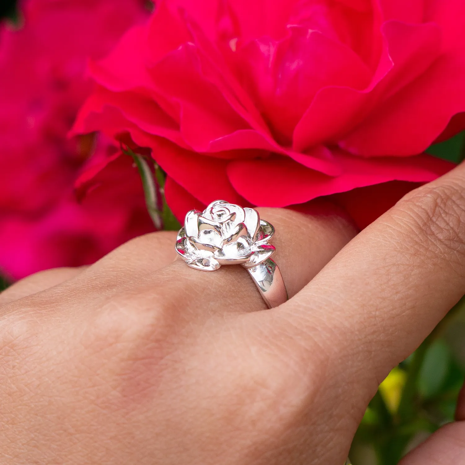 Sisi Copenhagen Rosie ring sølv rose 16 mm