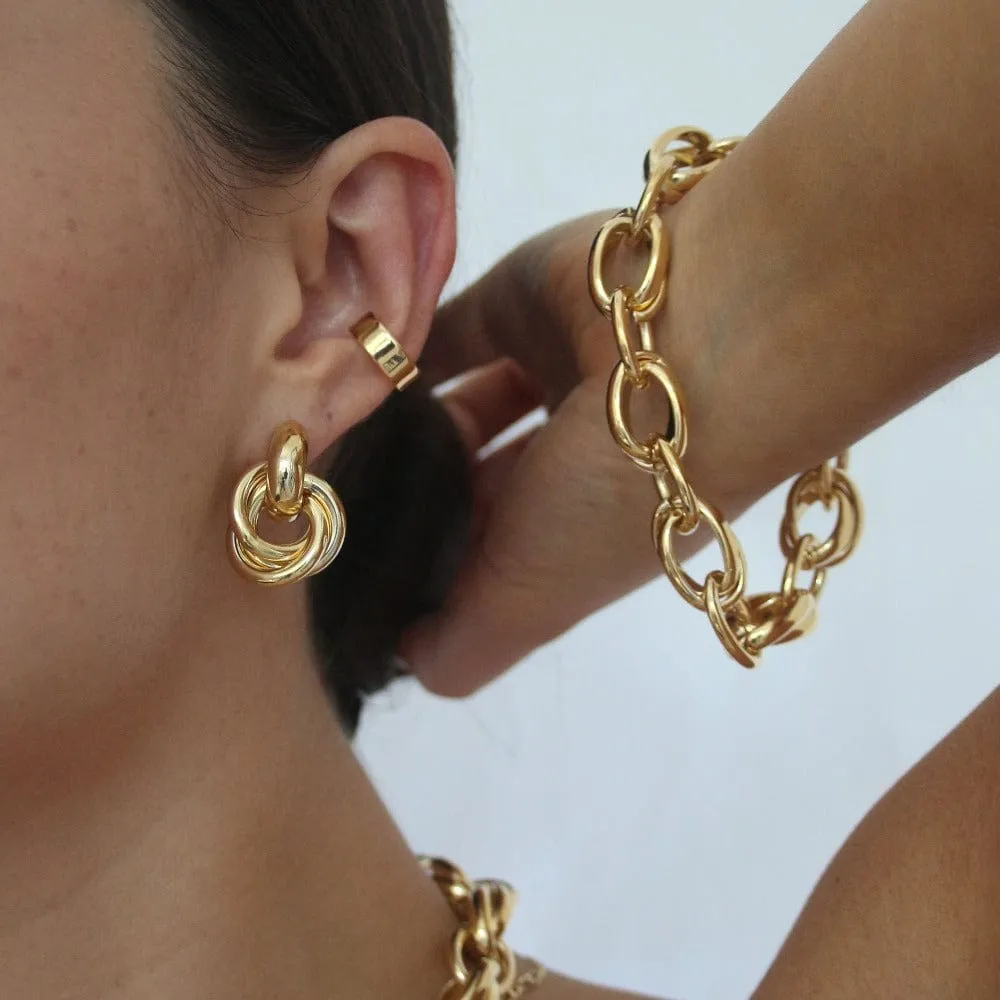 Orelia Statement Interlocking øreringe guld