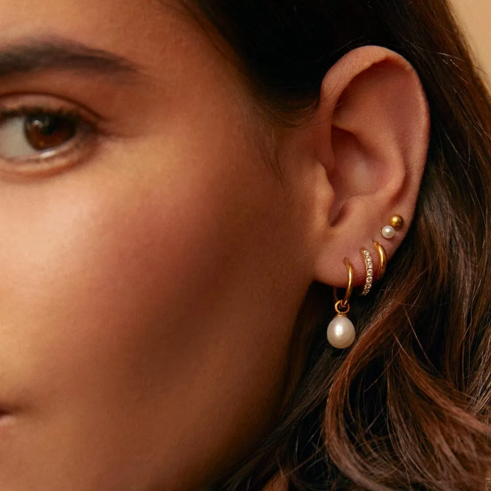 Orelia LUXE Pavé Huggie Hoop øreringe guld med sten
