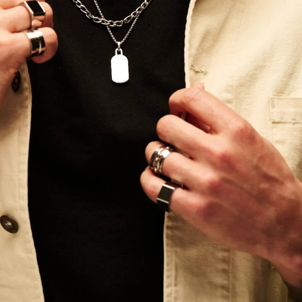 Orelia Clean Metal Hexagon ring sølv kantet