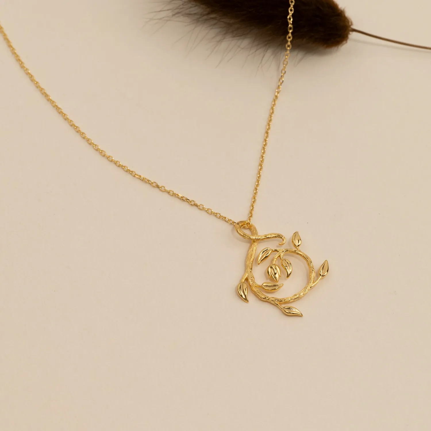 Sisi Copenhagen Eden Swirl vedhæng forgyldt organisk 30mm