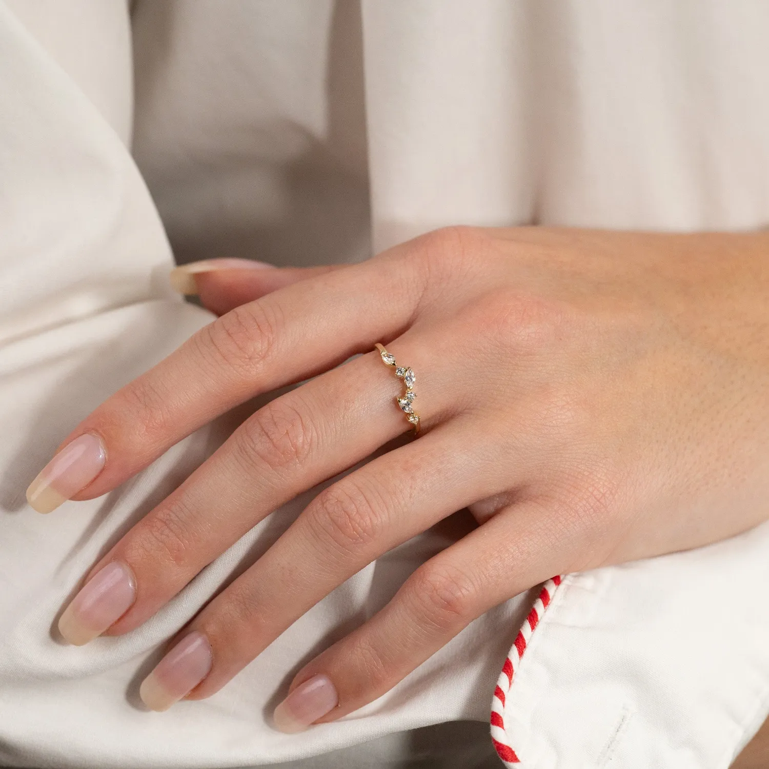 Sisi Copenhagen Catalina Crystal solid gold ring klar zirkon