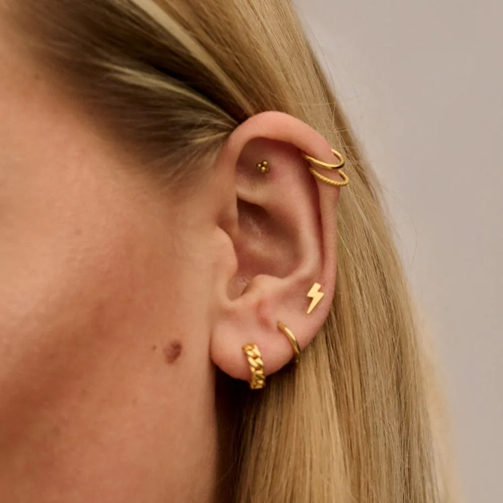 Orelia Trinity Cluster labret piercing guld lille
