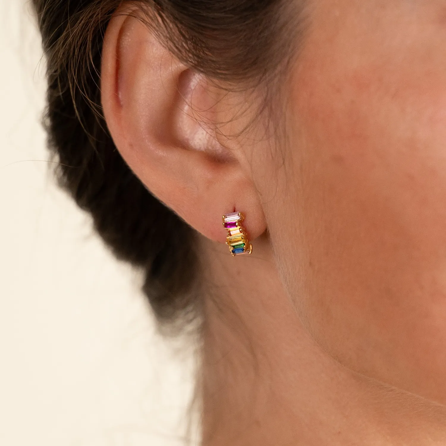 Sisi Copenhagen Vanessa Rainbow creoler forgyldt 10,5 mm