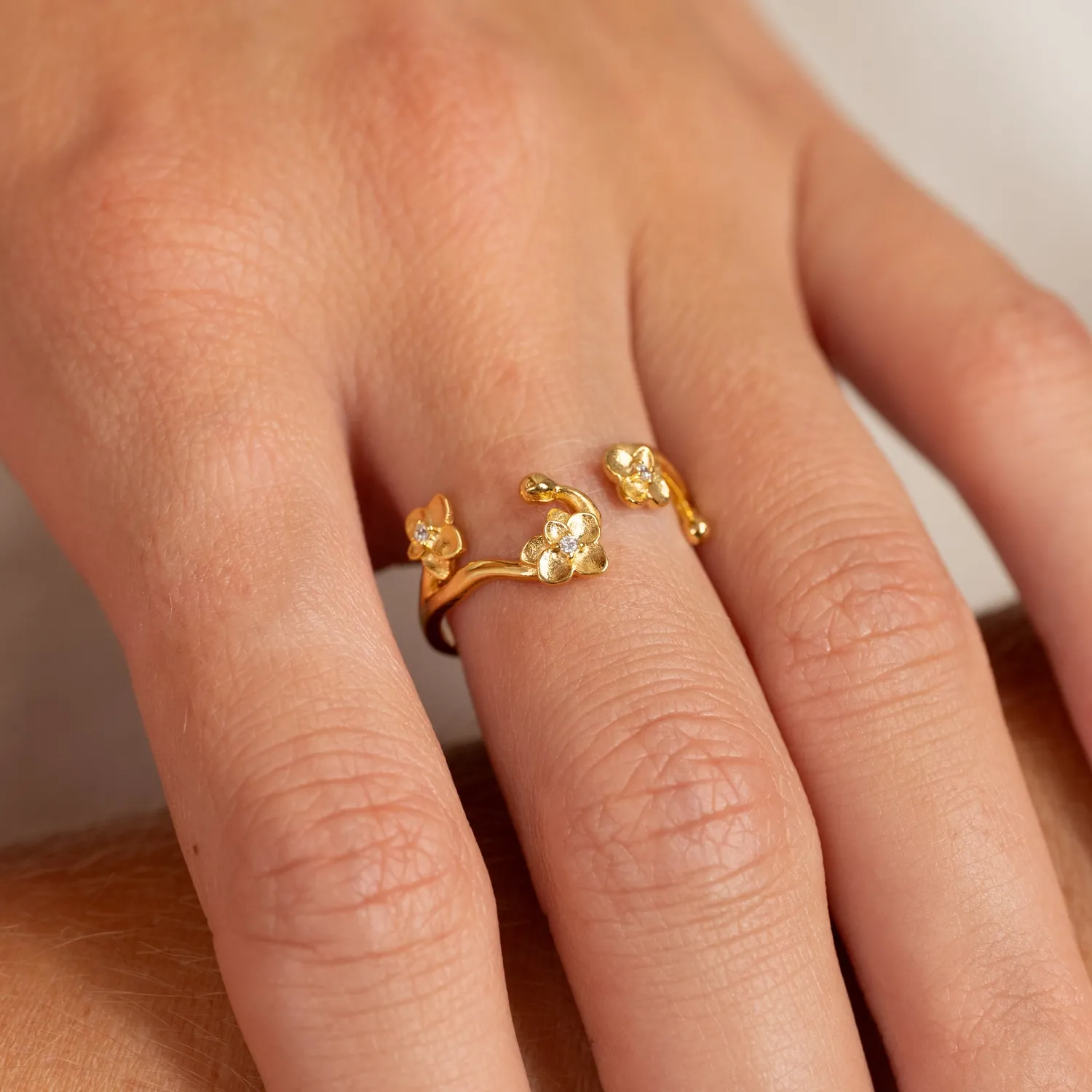 Sisi Copenhagen Odette crystal ring forgyldt zirkon