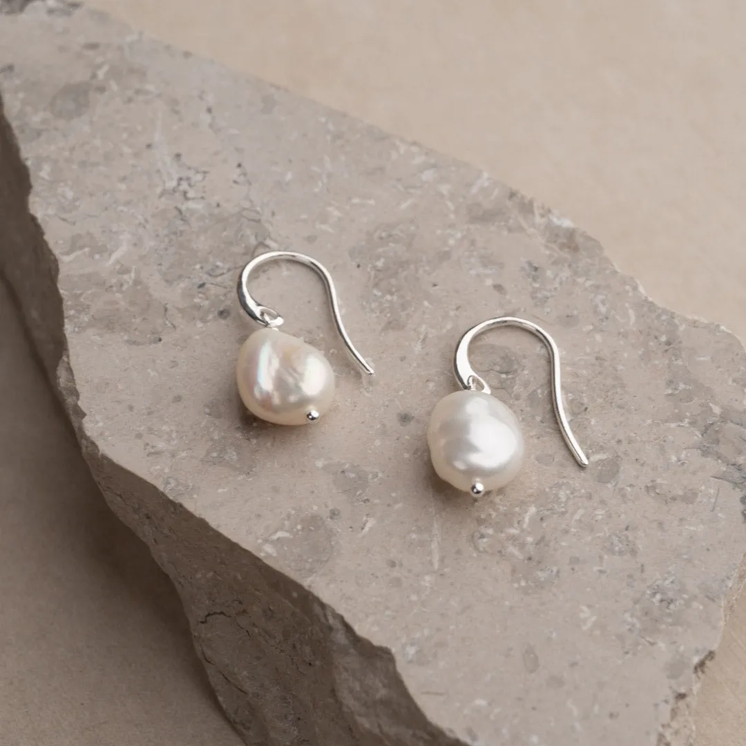 Sisi Copenhagen Noella Pearl Silver øreringe barokperle