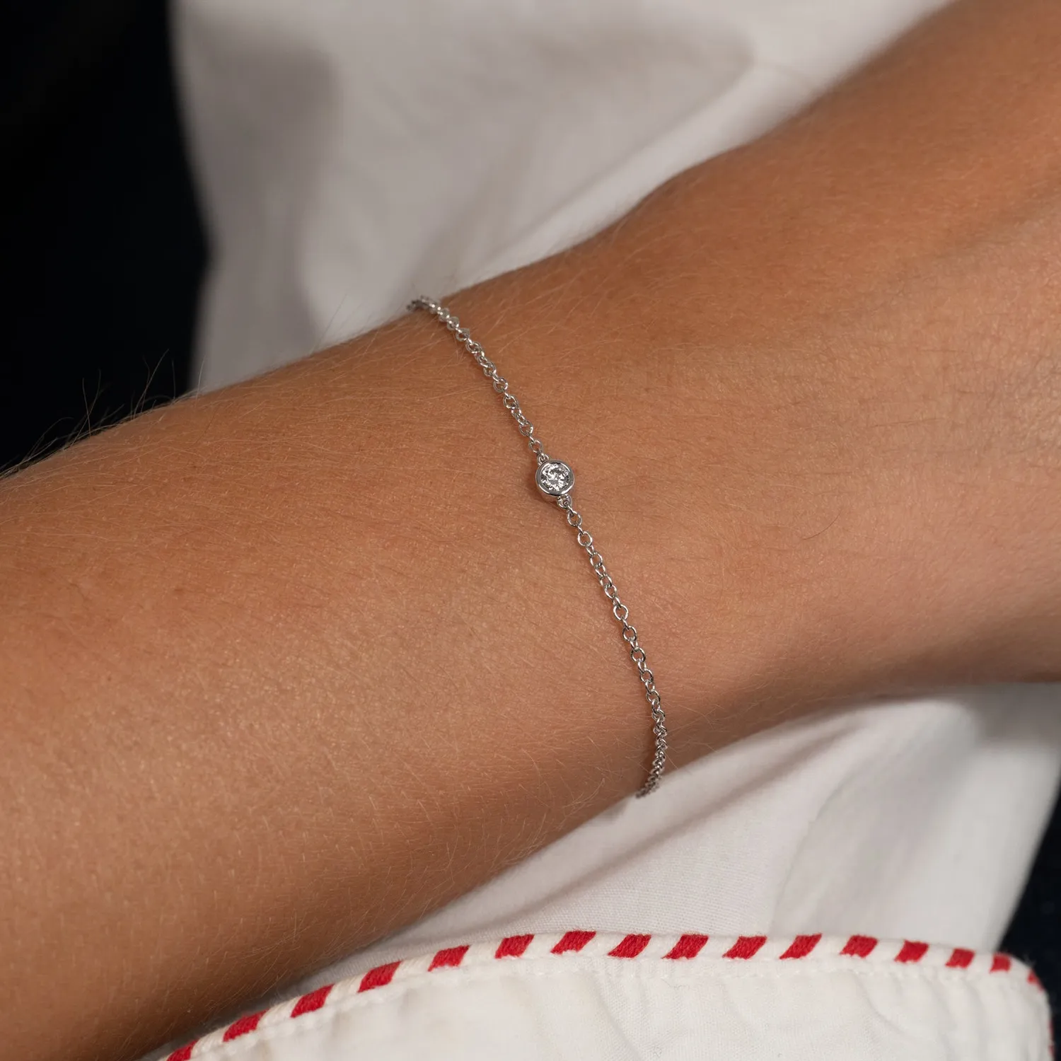 Sisi Copenhagen Solitaire bezel armbånd hvidguld 0,08 ct