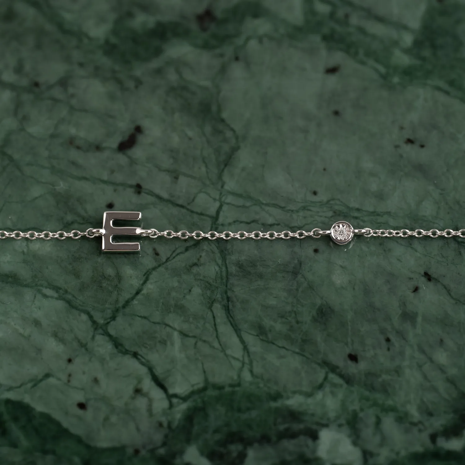 Sisi Copenhagen Letter lab-diamant armbånd hvidguld bogstav