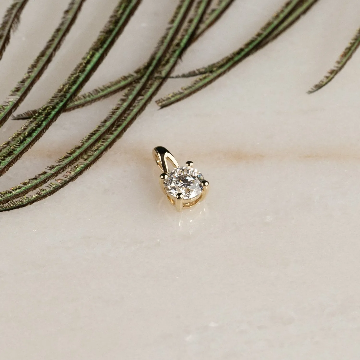 Sisi Copenhagen Prong Solitaire lab-diamond vedhæng guld