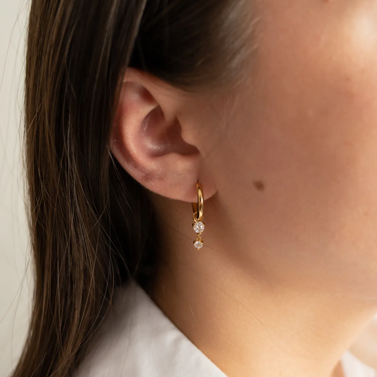 Sisi Copenhagen Elenor Crystal creoler forgyldt zirkon