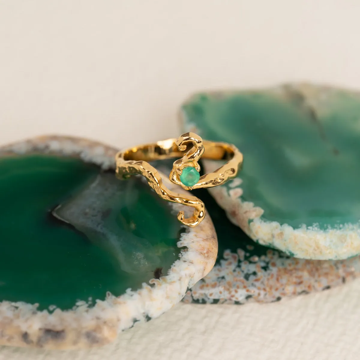 Sisi Copenhagen Aurelia ring forgyldt månesten 3 mm