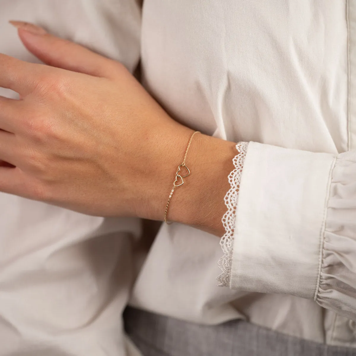 Sisi Copenhagen Mila armbånd guld hjerte 16 cm