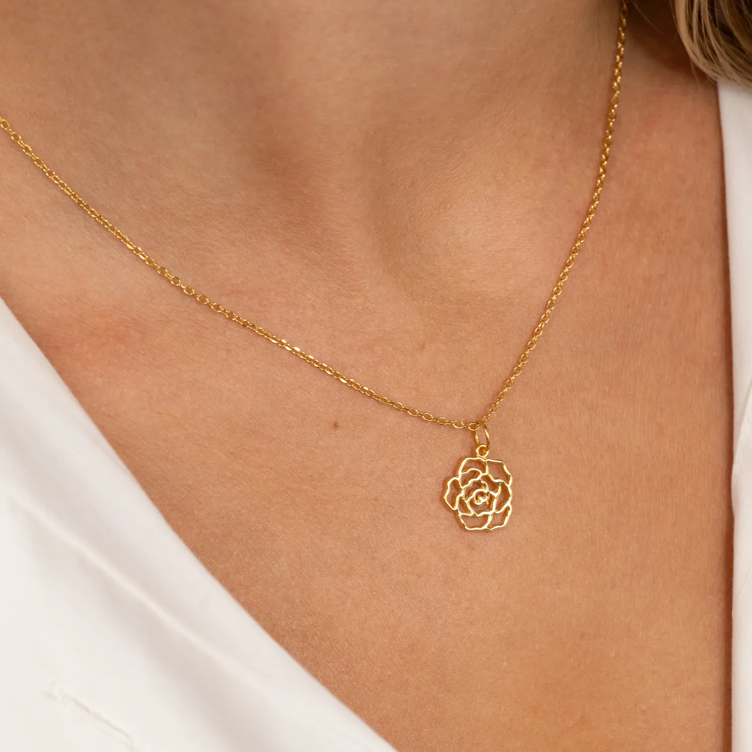 Sisi Copenhagen Rosa Golden vedhæng forgyldt rose 12 mm