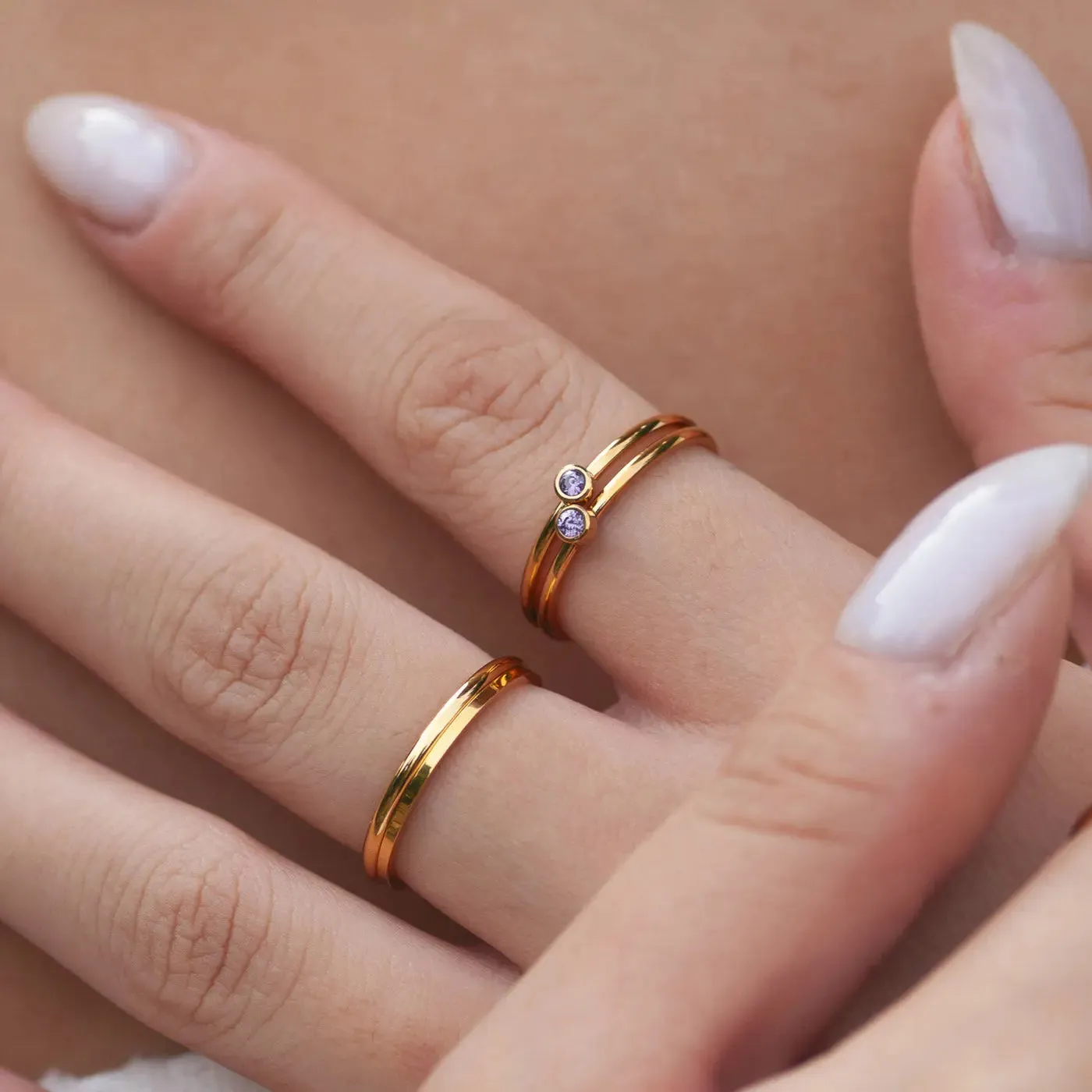 TIMI OF SWEDEN Chakra krystal ring stål str 17