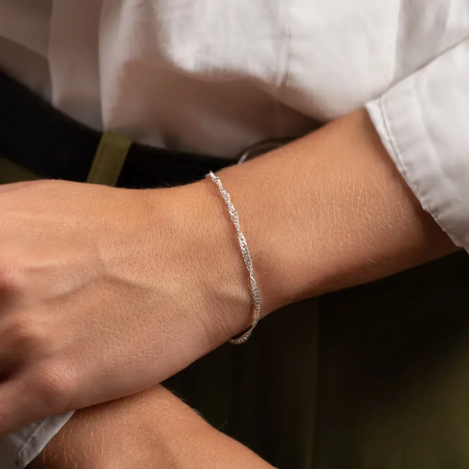 Sisi Copenhagen Leonora armbånd 16 cm sølv snoet