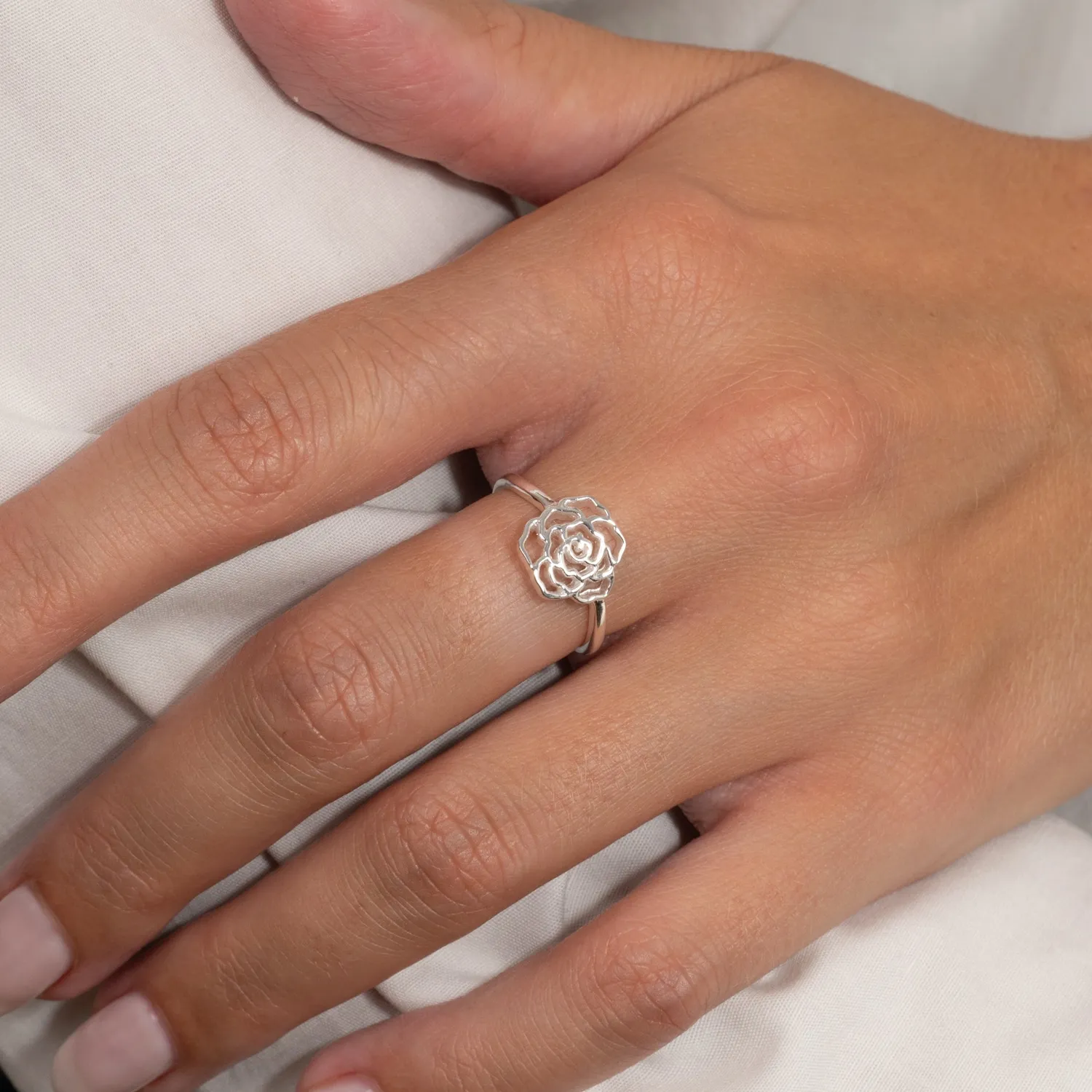 Sisi Copenhagen Rosa ring sølv rose str. 48-64