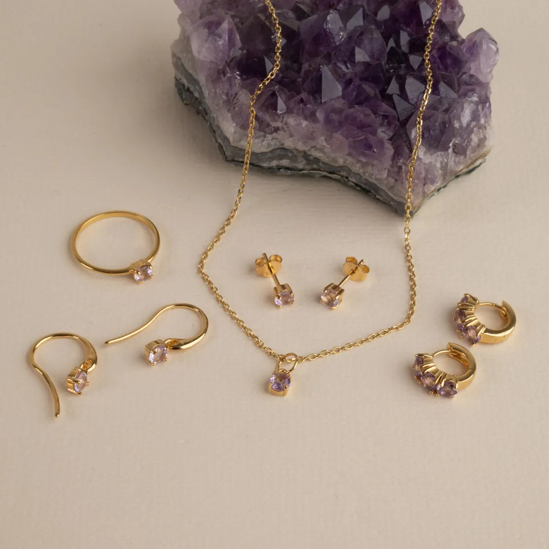 Sisi Copenhagen Gemma Purple Amethyst ring forgyldt lilla