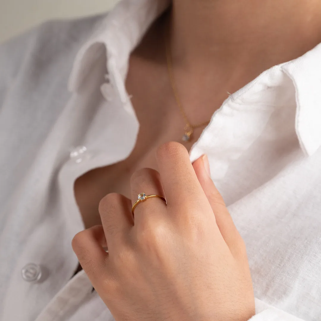 Sisi Copenhagen Gemma ring forgyldt blå topas str 52
