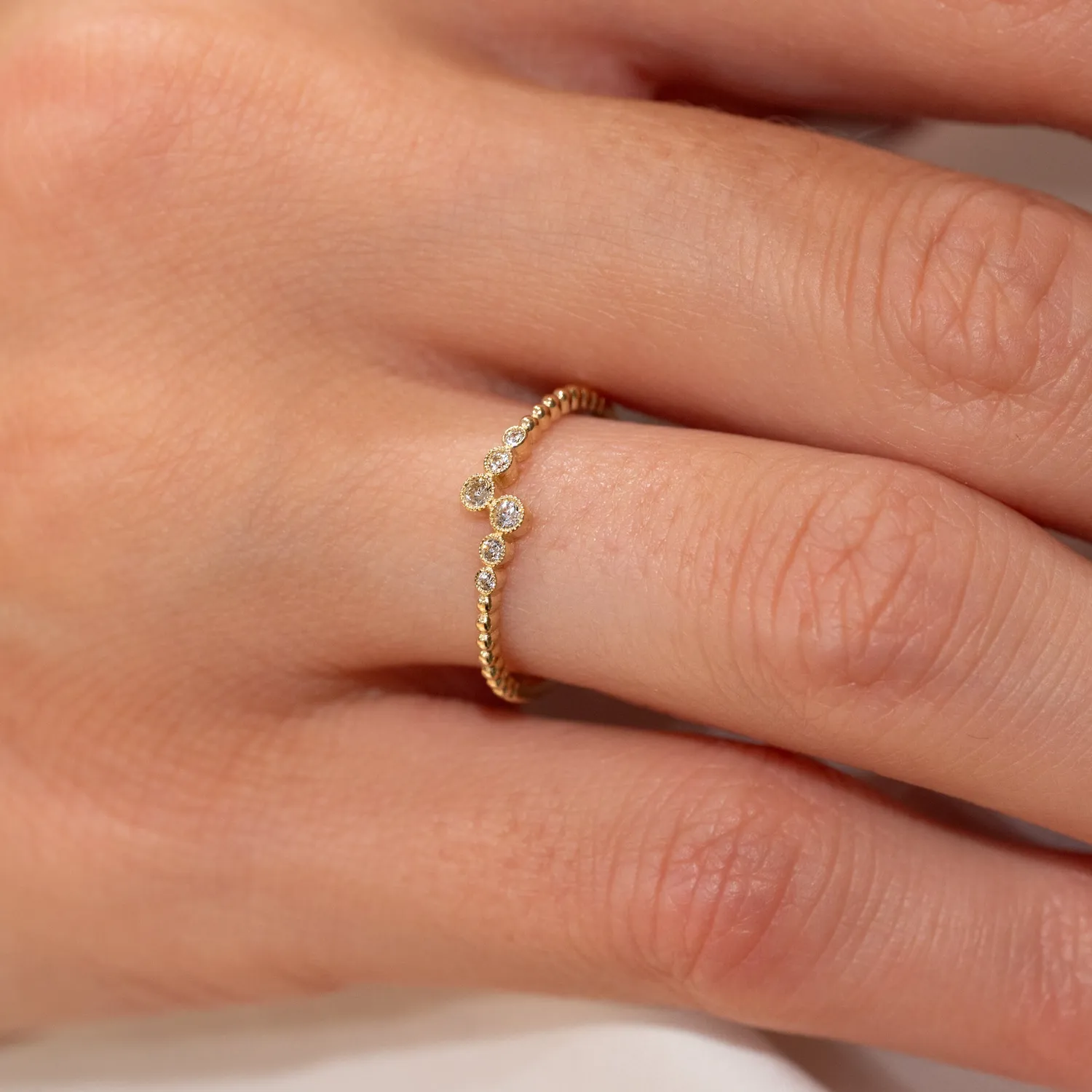 Sisi Copenhagen Rina krystalring massivt guld 9 kt