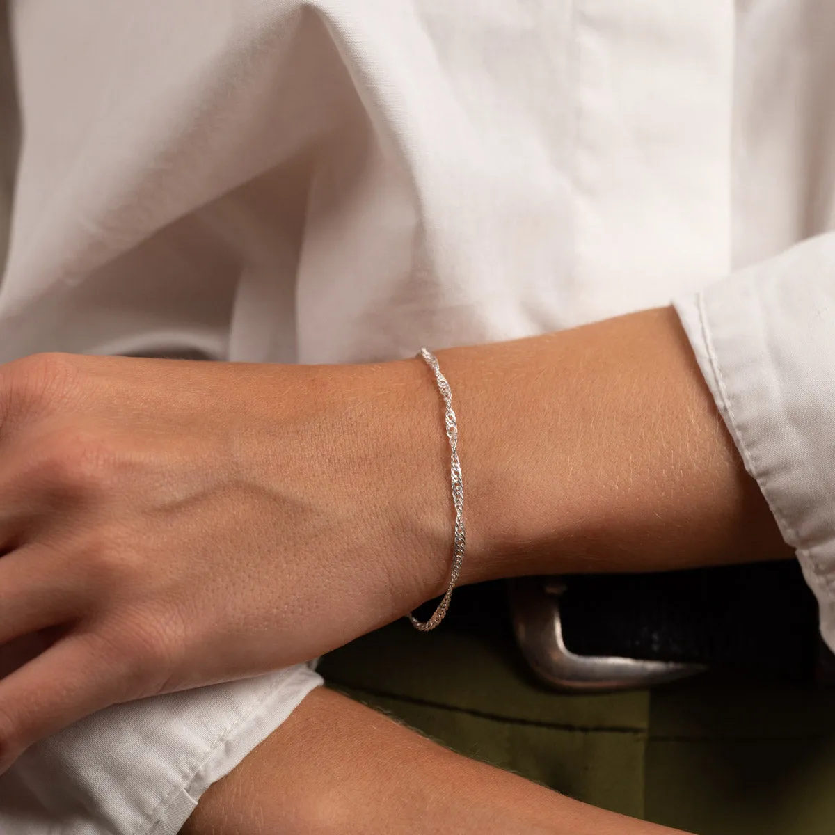 Sisi Copenhagen Leonora armbånd 16 cm sølv snoet