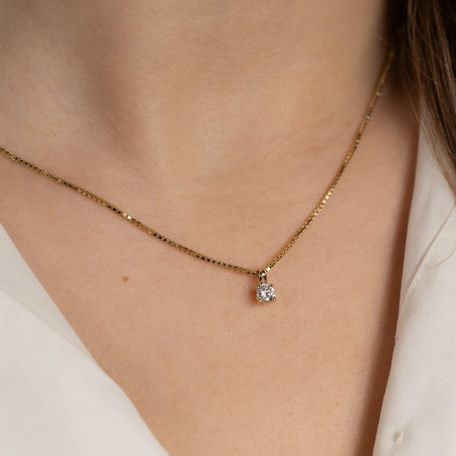 Sisi Copenhagen Prong Solitaire diamantvedhæng 0,25 ct guld