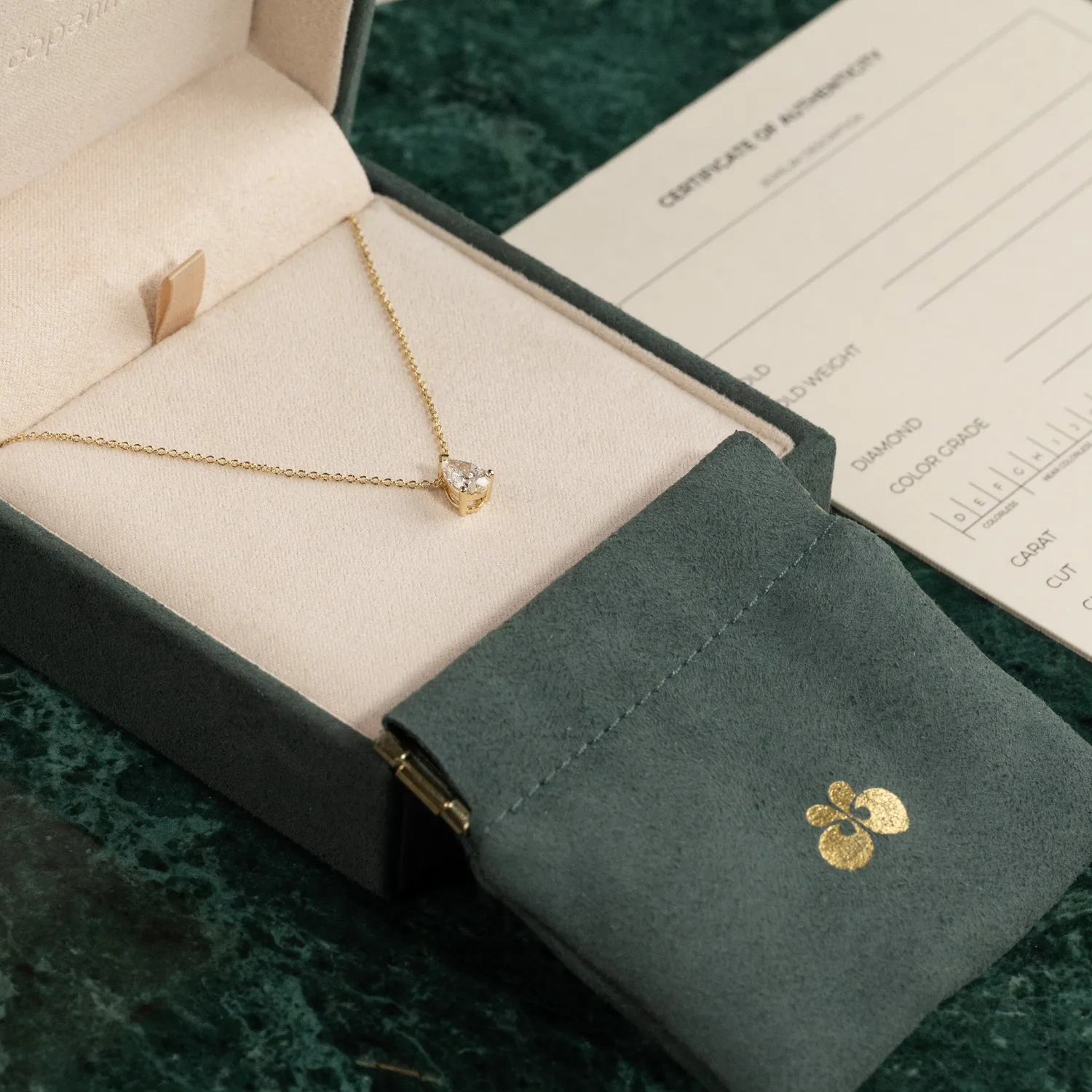 Sisi Copenhagen Pear-cut diamantvedhæng guld 0,65ct