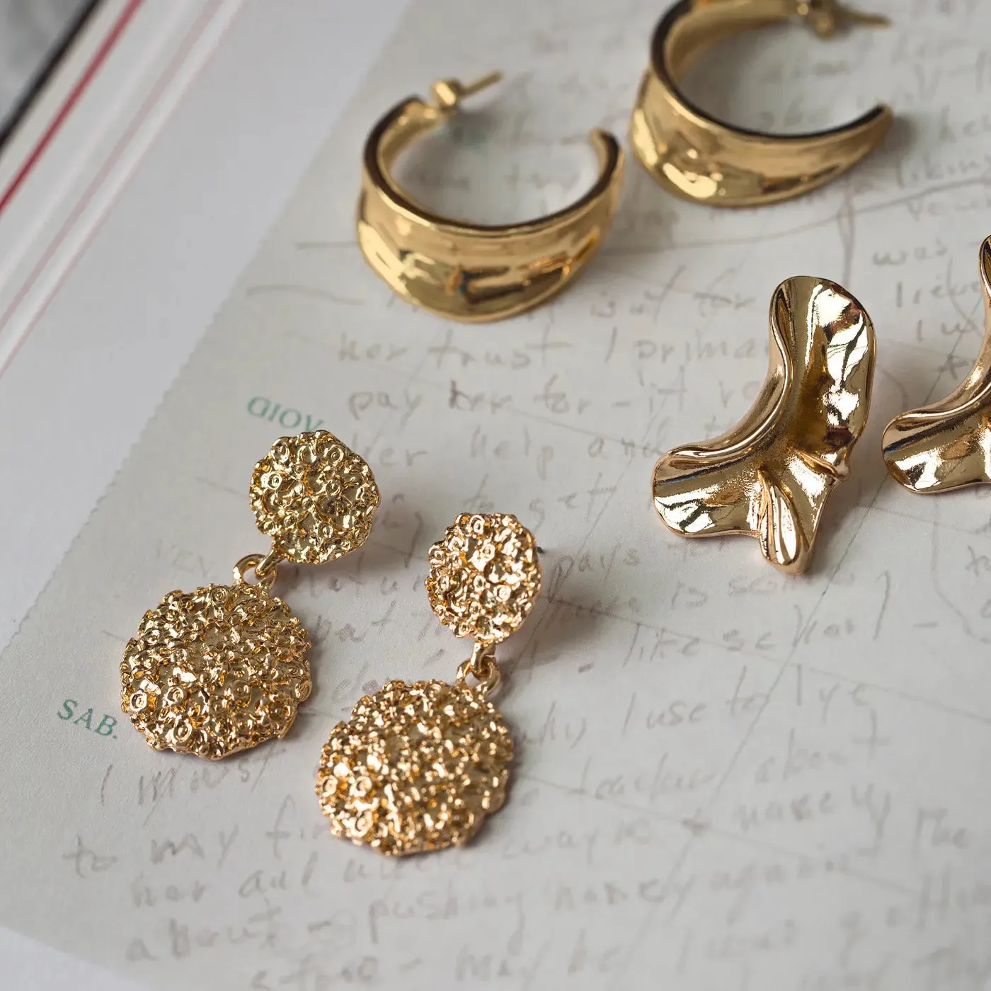 TIMI OF SWEDEN Vintage Statement øreringe guld messing