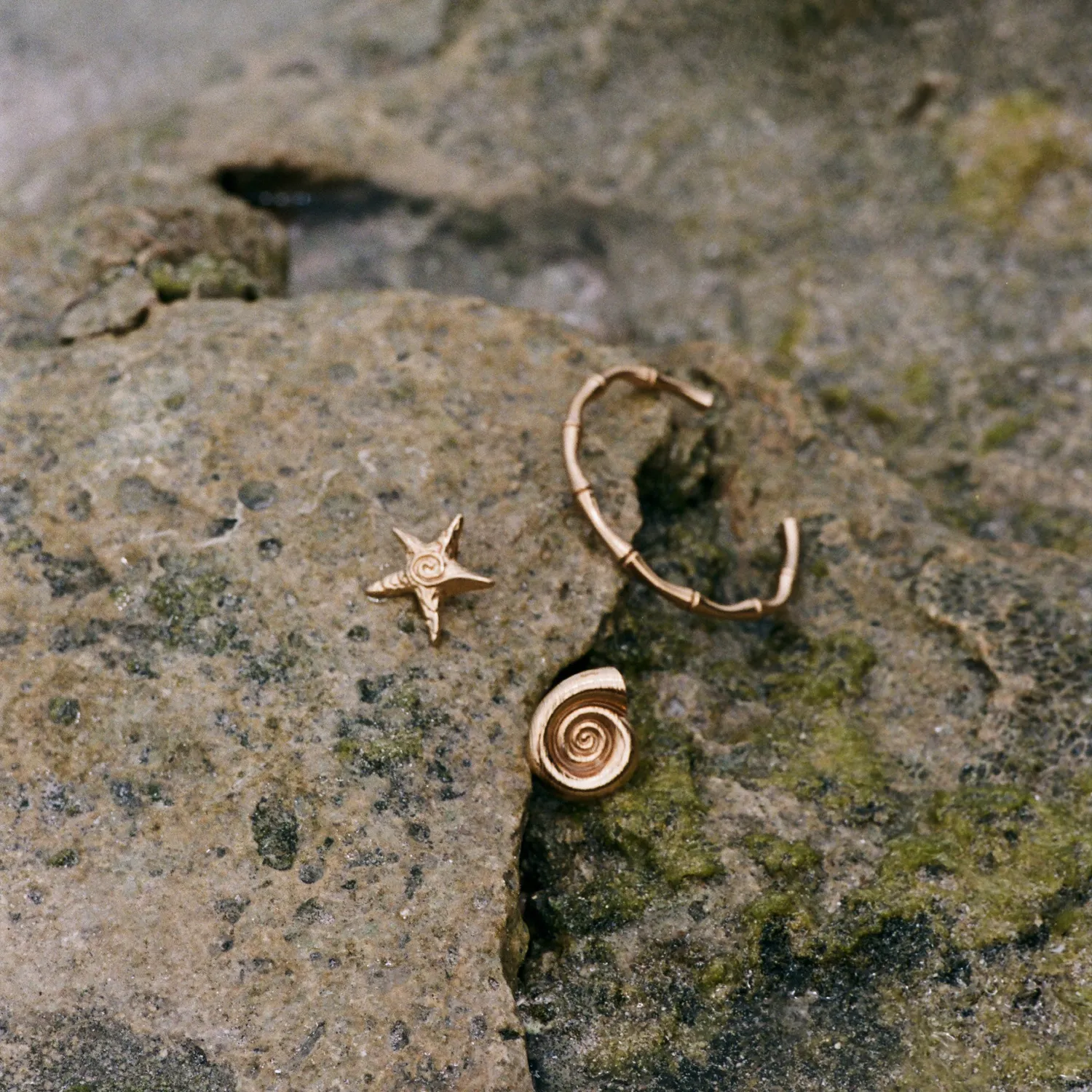 TIMI OF SWEDEN Malin Starfish ørestikker guld rustfrit stål