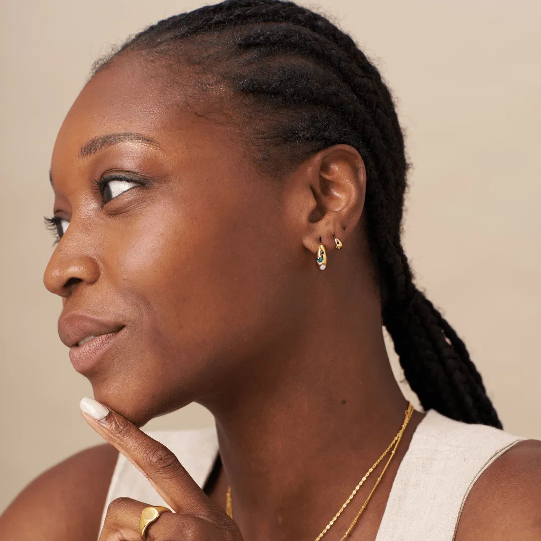 Orelia LUXE Tiny Tapered hoops guld vandtætte