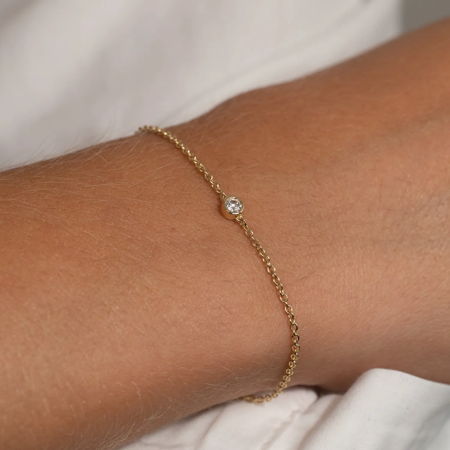 Sisi Copenhagen Solitaire Bezel diamantarmbånd 0,08ct guld