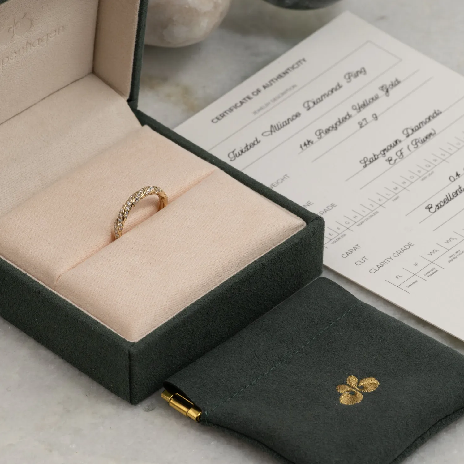 Sisi Copenhagen Twisted Alliance 0,4 ct ring guld 14 kt