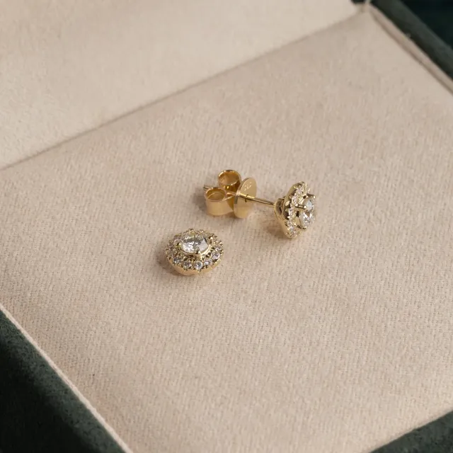 Sisi Copenhagen Halo diamantørestikker 14 kt guld 0,65 ct