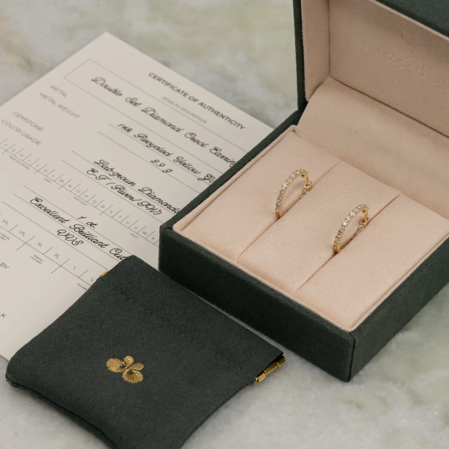 Sisi Copenhagen Double Set Lab-Diamond creoler 1,0 ct 14 kt guld