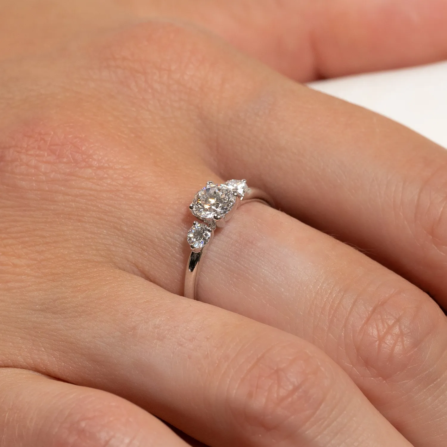 Sisi Copenhagen Round Trilogy ring 1,0 ct hvidguld lab-diamant